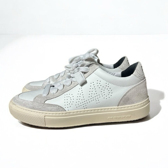 🌻NEW NWOT P448 Soho Low Top White/Silver Sneaker Women's Size 38